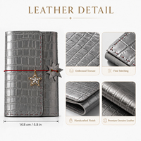 Couverture de carnet en cuir personnalisée motif croco A5, carnet de voyage à trois volets, planificateur, fournisseur de cadeaux avec logo, vente en gros de luxe