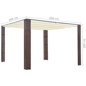 Pergola élégante de jardin marron et crème avec auvent et gazebo - Product Image 4