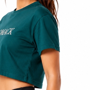 Camiseta Corta Personalizada para Mujer, de Algodón, Holgada, Informal, de Manga Corta, a la Moda, de Corte Relajado, Ligera, Estilo Urbano - Product Image 6
