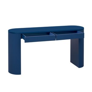 U_STYLE Sophisticated <b>Pine</b> Veneer Console <b>Table</b> with Vertical Stripes for Entryway Hallway Living Room or Bedroom - Product Image 5