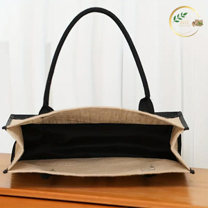 Sac de rangement en fibre naturelle de jute avec finition élégante pour la décoration et le rangement de la maison - Product Image 2