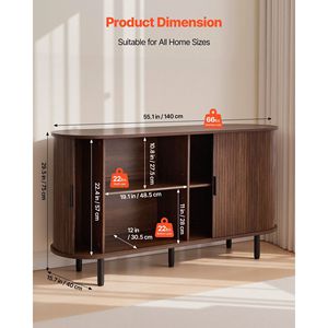 ตู้บาร์กาแฟทรงโค้งสไตล์มิดเซ็นจูรี่ 2 ประตู พร้อมบานเลื่อน สำหรับบ้านและออฟฟิศ - Product Image 3