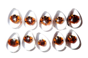 Cabochon Six Star Ladybird Beetle Pear Shape cut <b>top</b> 25x17 mm Clear Flat Bottom for Crafts and Jewelry Making - Product Image 5