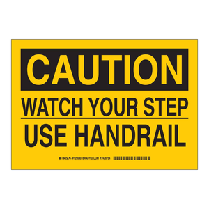 Caution Watch Your <b>Step</b> Use <b>Handrail</b> Safety Sign <b>for</b> Stairs and Slopes - Product Image 2