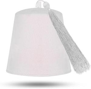 หมวกเฟซแบบธรรมดาของสมาคมเมสัน - ทำจากขนสัตว์สีน้ำตาลแดง พร้อมพู่หลากสี วัสดุคุณภาพพรีเมียม ขนสัตว์แท้ 100% - Product Image 2