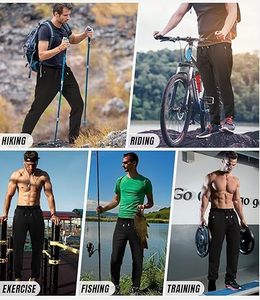 Lightweight Men's Mid Waist Eco-Friendly Waterproof 100% Cotton Fleece <b>Jogger</b> Pants Drawstring Closure <b>Zip</b> <b>Pocket</b> Casual Autumn - Product Image 6