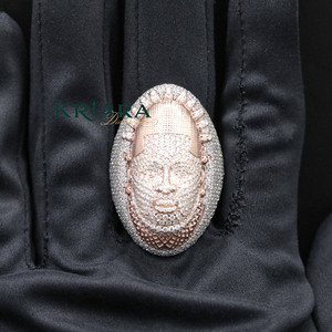 Anillo de Plata 925 con Diamante Cultivado en Laboratorio, Diseño Étnico, Unisex, para Uso Diario - Product Image 1