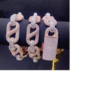 Chaîne cubaine en or rose sertie de diamants Moissanite VVS1 certifiés – Bijou Hip Hop tendance - Product Image 3