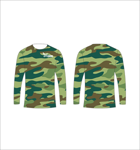 Custom Green <b>Brown</b> <b>Tan</b> Pattern Long Sleeve T-Shirt Moisture Wicking Performance Athletic Training Sports Shirt Fitness Top - Product Image 1