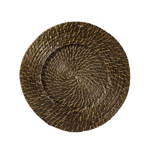 Sous-plat en rotin pour occasions spéciales, motif végétal bohème, vert - Product Image 3
