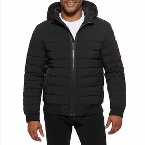Veste matelassée pour homme de grande taille de qualité supérieure, veste d'hiver chaude et rembourrée, col montant, tissu respirant en maille - Product Image 1