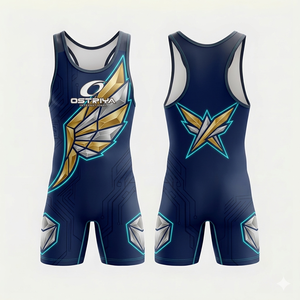 Diseño Personalizado, Fabricación en Fábrica, Venta al por Mayor, Singlet de Halterofilia y Lucha Libre, Elástico, Resistente, Unisex - Product Image 3