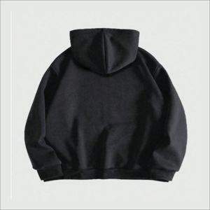 Sweat à capuche zippé personnalisé en coton épais brodé pour homme, style streetwear oversize, avec graphique imprimé 3D en relief et strass, marque privée - Product Image 2