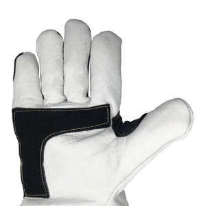 Gants de soudure en cuir imprimés avec logo personnalisé, protection contre les éclaboussures de métal fondu, vêtements de travail de haute qualité personnalisables pour la vente en ligne - Product Image 5