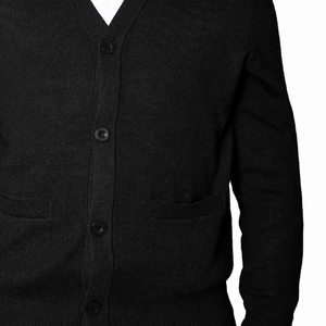 Suéter Cárdigan de Hombre con Cuello en V y Manga Larga, Suéter Tejido de Color Sólido al por Mayor para Otoño e Invierno, Logotipo Personalizado OEM/ODM - Product Image 5
