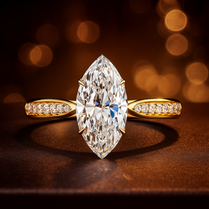 Anillos de boda de compromiso de solitario de plata de circón de corte Marquesa de 1CT únicos originales para mujer para fiesta y Aniversario - Product Image 5