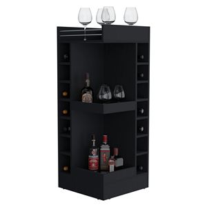 Mueble de Esquina Negro Lamer de FM Furniture con Botellero y Estante Abierto - Product Image 4