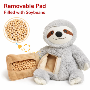 Peluche chauffante au micro-ondes avec coussin chauffant amovible, oreiller chauffe-mains rempli de céramique, peluche lestée, peluche personnalisée - Product Image 1
