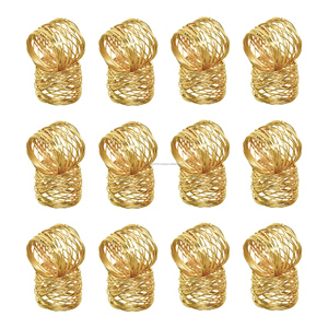 แหวนผ้าเช็ดปากลวดโลหะทรงกลมสำหรับโต๊ะปาร์ตี้ชิ้นกลางตกแต่งบ้านไม่เหมือนใครทำจากไม้และกระดาษพร้อมวัสดุเหล็ก - Product Image 5