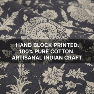 Robe Kimono en Coton Imprimé Floral Gris Faite à la Main pour Femme, Col en V, Manches Longues, Longueur Maxi, 2 Poches Avant, Nuisette Dori - Product Image 3