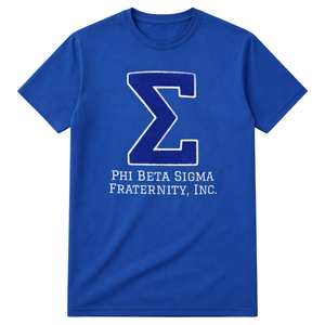 T-shirt en chenille Phi Beta Sigma Big Sigma bleu royal pour homme, tissu de qualité supérieure, coupe confortable, vêtements de fraternité grecque, tenue décontractée - Product Image 4