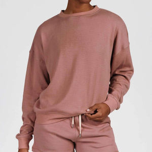 Sudadera de Cuello Redondo de Doble Punto Ligera y Cálida para Mujer, para Usar en Capas en Invierno, Estilo Casual, con Logotipo Bordado en la Parte Delantera, 100% Algodón - Product Image 1