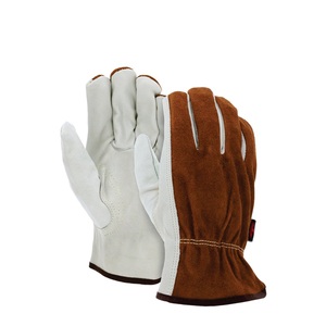 Gants de sécurité en cuir pleine fleur lisse antidérapants avec poignet élastique, gants de travail polyvalents - Product Image 3