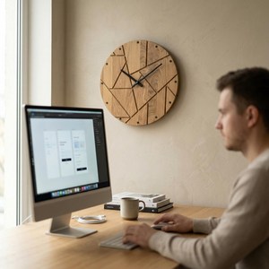 Handmade Wooden <b>Wall</b> <b>Clock</b> Wholesale Price Elegant Decor <b>Clock</b> for Living Room <b>Bedroom</b> Office Natural Quality - Product Image 5