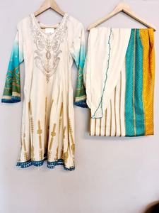 2021 vente chaude pakistanais indien brodé soie robe prêt à l'emploi Shalwar Kameez costume fantaisie lourde broderie robe indienne - Product Image 2