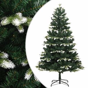 Albero di natale artificiale incernierato con neve floccata 59.1 pollici - Product Image 1