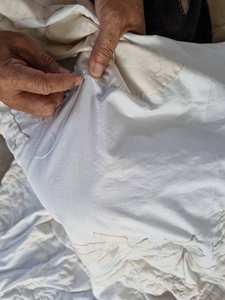 <b>Neutral</b> White Beige Hawaiian Applique Quilt Bedspread Hand Stitched Cotton Bed Cover Custom Coastal Heirloom <b>Bedding</b> For Beds - Product Image 4