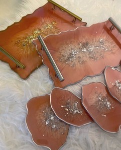 Bandeja de Servir de Resina de Alta Gama con Acabado Elegante, Ideal para Decoración del Hogar, Cenas y Eventos Especiales - Product Image 1
