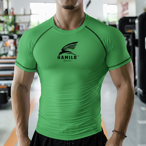 Chemise de compression à manches longues pour homme en coton 100% de haute qualité, légère et respirante avec motif uni - Product Image 3