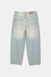 Jeans de Mezclilla para Hombre, Corte Recto, Cintura Alta, Lavado Claro, Ajuste Holgado, Estilo Casual, Tela Ligera de Algodón para Primavera, Color Azul Claro - Product Image 4