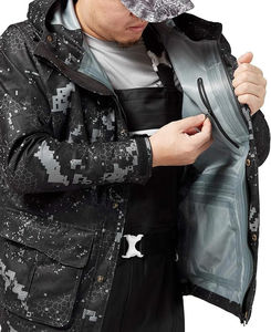 Combinaisons de chasse pour hommes, tendance hiver, chaudes, camouflage numérique orange forêt, entièrement respirantes et isolées - Product Image 4