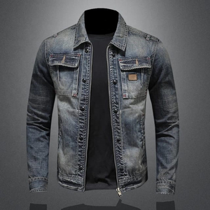 New Design <b>Men's</b> Denim Jacket <b>Long</b> Sleeves Breathable Jean Jacket Turn-Down Collar Denim <b>Coat</b> for <b>Men</b> <b>Men's</b> Jackets - Product Image 2