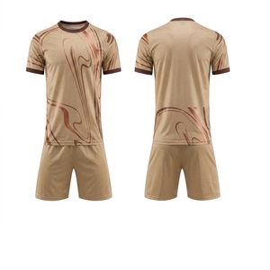 Ensemble de maillots de football personnalisés en gros avec imprimé marbre, respirant, en tissu maille polyester pour l'extérieur, séchage rapide, uniforme à col ras du cou et manches courtes - Product Image 6