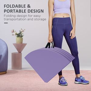 Tappetino Pieghevole da Ginnastica Viola Spesso 5 cm per Allenamento di Danza e Protezione Palo, con Maniglie per il Trasporto, Tappetino Antiurto in Schiuma EPE - Product Image 4