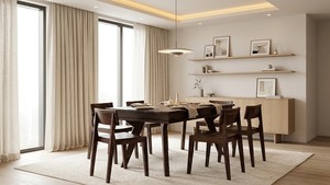 Midcentury Modern Walnut Rectangle Convertible Dining Table with Tapered <b>Legs</b> 6-Seater Assembly Required Home Furniture - Product Image 2