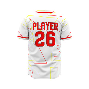Maillot de baseball d'équipe pour adulte LUUK personnalisé, imprimé, respirant, à séchage rapide, 100 % polyester, col en V, manches courtes, fermeture entièrement boutonnée - Product Image 3