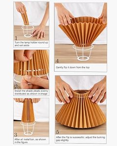Lámpara de Pie de Madera Rústica Hecha a Mano con Pantalla de Tela Plegada y Acabado de Grano Natural para Dormitorio, Hogar u Hotel - Product Image 5