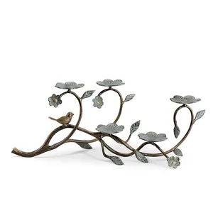 Ensemble de bougeoirs en bambou plaqué or rose de qualité supérieure, décoration d'intérieur de luxe, export, noir mat industriel moderne - Product Image 1