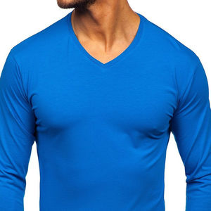 Camiseta de Manga Larga para Hombre, 100% Poliéster, Corte Holgado, Color Sólido, con Logotipo Personalizado, Secado Rápido, Estilo Urbano Ecológico - Product Image 6