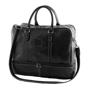 Sac de voyage en cuir véritable rétro, style vintage, sac de week-end, sac de voyage pour homme et femme, grande capacité, fermeture éclair, bagage à main LDB-0234 - Product Image 3