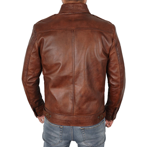 Chaqueta de cuero de moda con forro que absorbe la humedad para uso en exteriores, chaqueta de cuero genuino con interior transpirable y cómodo de usar. - Product Image 2
