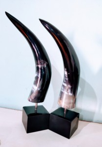 Par de Cuernos de Buey de Alta Calidad Tallados y Pulidos, Decorativos para Sala de Estar y Dormitorio, Ágata - Product Image 5