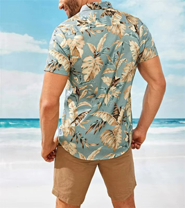 Chemises hawaïennes pour hommes, nouvelle collection été, haute qualité, décontractées, coupe slim, manches courtes, flanelle, grandes tailles, personnalisées, imprimées - Product Image 4