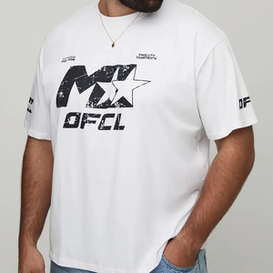 Camiseta de algodón grueso para hombre, corte holgado, hombros caídos, estilo streetwear, proveedor directo de fábrica, impresión de logotipo personalizado - Product Image 1