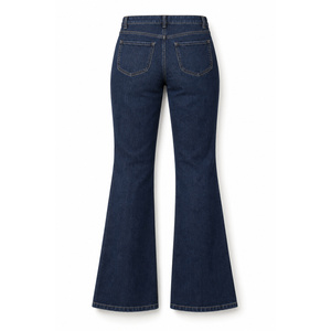 Jean en denim coupe bootcut taille haute pour femme avec poches plaquées ovales Indigo - Vente en gros - Product Image 2