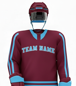 Usine OEM d'uniformes de hockey sur glace professionnels |   Maillots de hockey en maille 100% polyester avec logo personnalisé imprimé |   Vente en gros de couleurs personnalisées - Product Image 4
